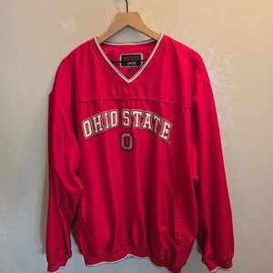 Ohio State Buckeyes Red Pullover V-Neck Sweatshirt Mens XL Colosseum Athletic